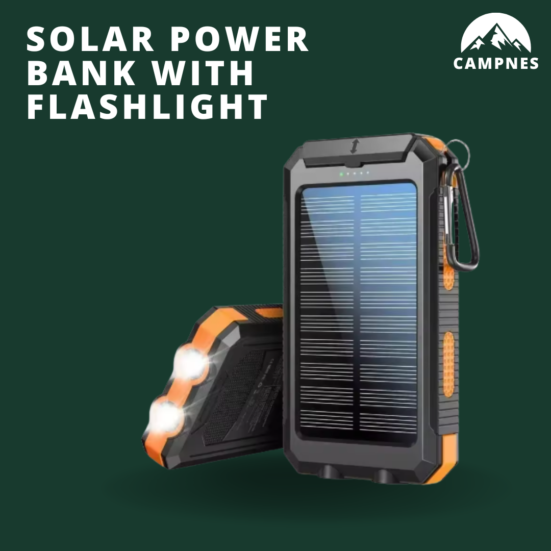 Campnes Solar Power Bank with Flashlight