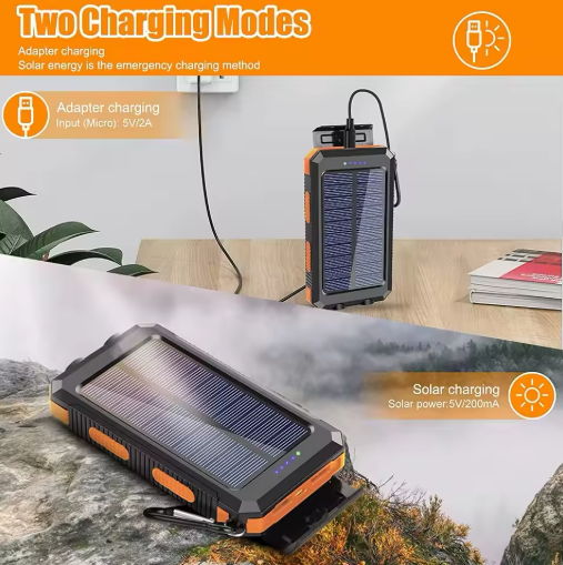 Campnes Solar Power Bank with Flashlight